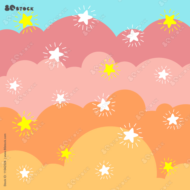 Cute colorful cloud shape stage with stars element on sweet colorful pastel wall. Vector EPS 10