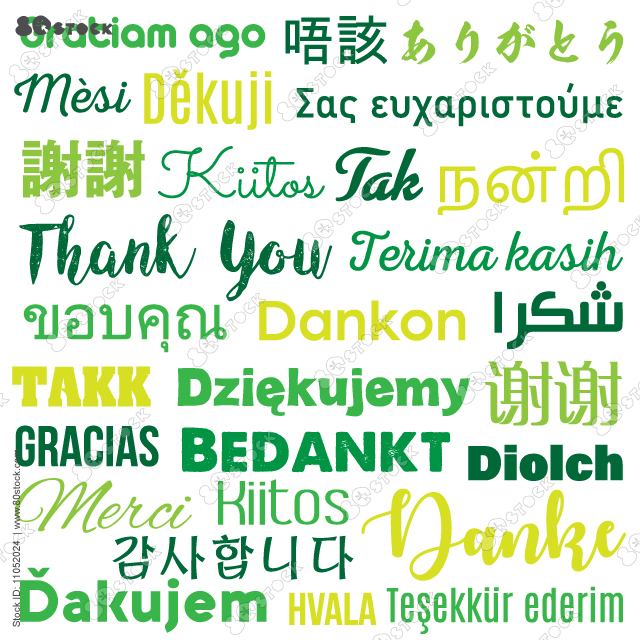 Thank you words in all languages of the world. Vector EPS 10