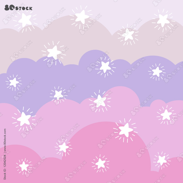 Cute colorful cloud shape stage with stars element on sweet colorful pastel wall. Vector EPS 10