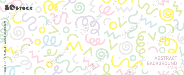 Fun colorful line doodle seamless pattern. Creative minimalist style art abstract background with bright cute elements. Simple childish scribble wallpaper print. Colorful swirls, circles, lines.