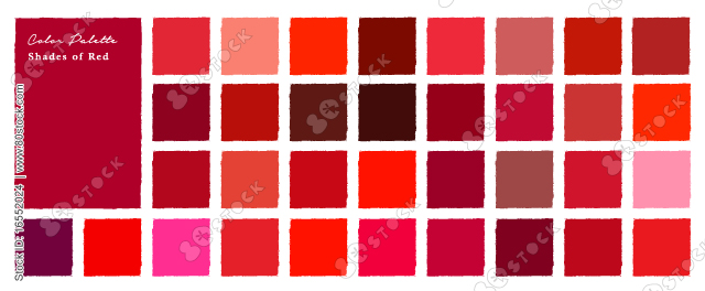Shades of red palette. Suitable for Branding, Interior, fashion and invitation card.