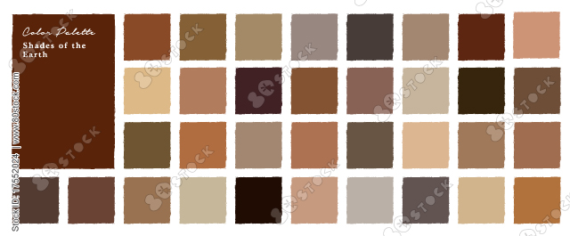 Shades of brown palette. Suitable for Branding, Interior, fashion and invitation card.